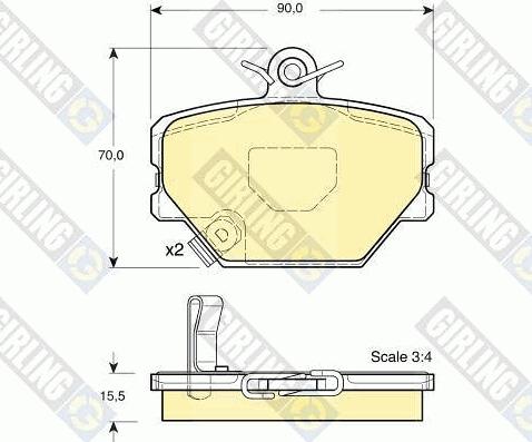 Girling 6113654 - Тормозные колодки, дисковые, комплект www.autospares.lv