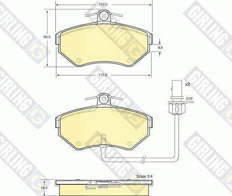 Girling 6113661 - Тормозные колодки, дисковые, комплект www.autospares.lv