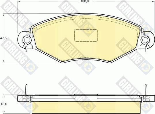 Girling 6113614 - Bremžu uzliku kompl., Disku bremzes www.autospares.lv