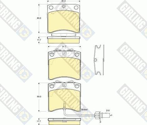 Girling 6113681 - Bremžu uzliku kompl., Disku bremzes autospares.lv