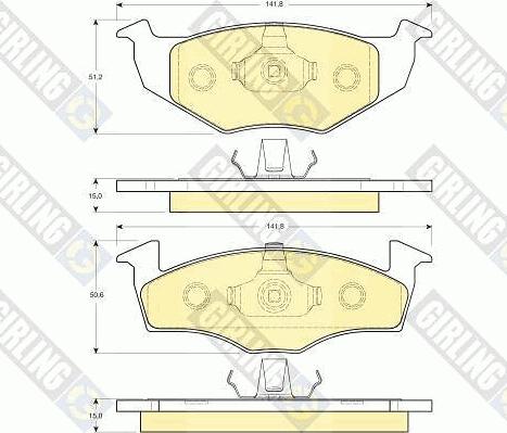 Girling 6113062 - Тормозные колодки, дисковые, комплект www.autospares.lv