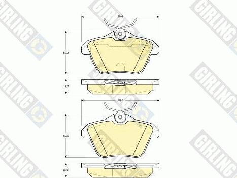 Girling 6113151 - Тормозные колодки, дисковые, комплект www.autospares.lv