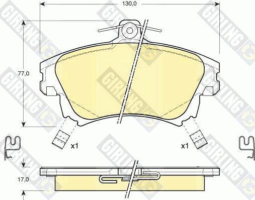 Girling 6113131 - Bremžu uzliku kompl., Disku bremzes www.autospares.lv