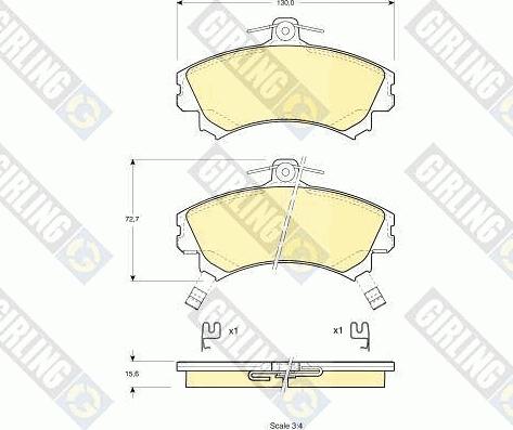 Girling 6113171 - Bremžu uzliku kompl., Disku bremzes autospares.lv