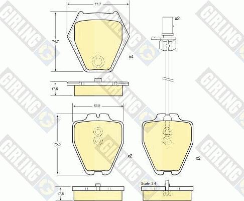 Girling 6113811 - Bremžu uzliku kompl., Disku bremzes autospares.lv