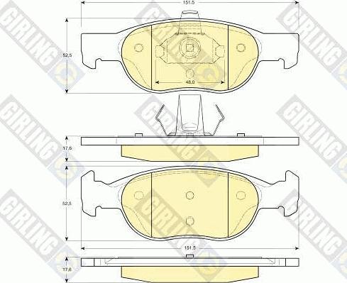 Girling 6113822 - Bremžu uzliku kompl., Disku bremzes www.autospares.lv