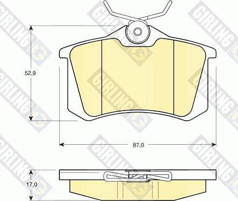 Girling 6113301 - Тормозные колодки, дисковые, комплект www.autospares.lv