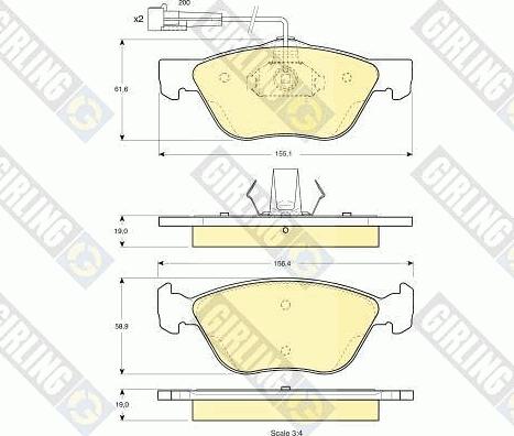 Girling 6113382 - Brake Pad Set, disc brake www.autospares.lv