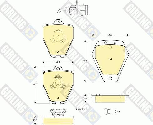 Girling 6113291 - Bremžu uzliku kompl., Disku bremzes www.autospares.lv