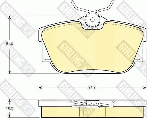 Girling 6113251 - Bremžu uzliku kompl., Disku bremzes www.autospares.lv