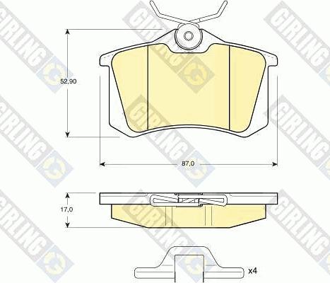 Girling 6113281 - Brake Pad Set, disc brake www.autospares.lv