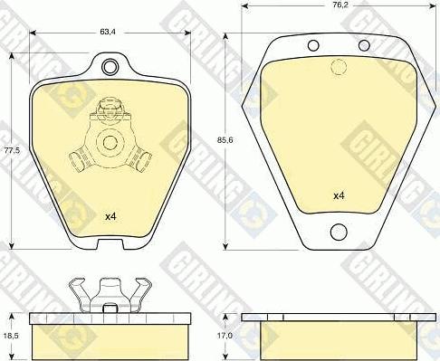 Girling 6113231 - Bremžu uzliku kompl., Disku bremzes www.autospares.lv