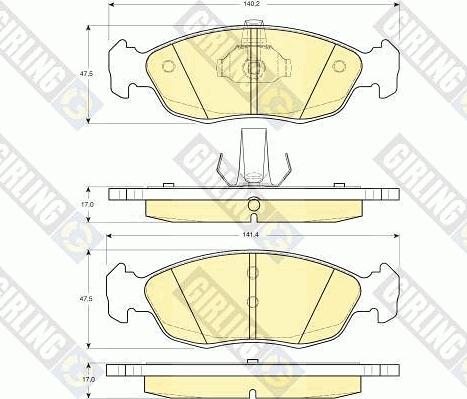 Girling 6113222 - Brake Pad Set, disc brake www.autospares.lv