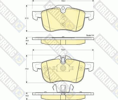 Girling 6113742 - Bremžu uzliku kompl., Disku bremzes www.autospares.lv