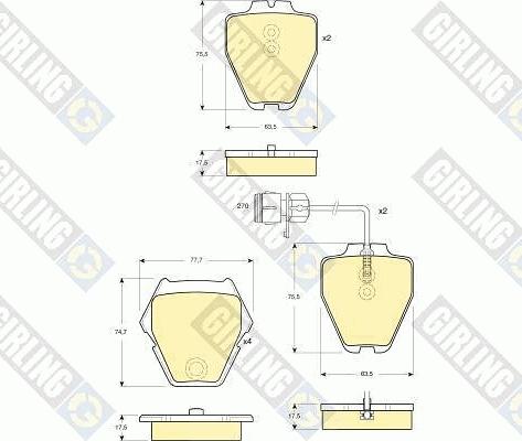 Girling 6113711 - Brake Pad Set, disc brake www.autospares.lv