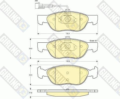 Girling 6112902 - Bremžu uzliku kompl., Disku bremzes www.autospares.lv