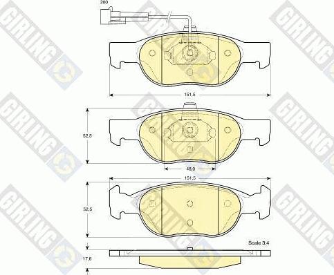 Girling 6112912 - Bremžu uzliku kompl., Disku bremzes www.autospares.lv