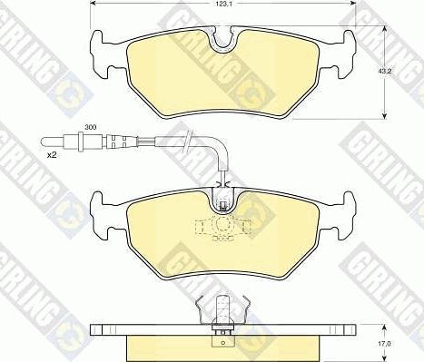 Girling 6112582 - Тормозные колодки, дисковые, комплект www.autospares.lv