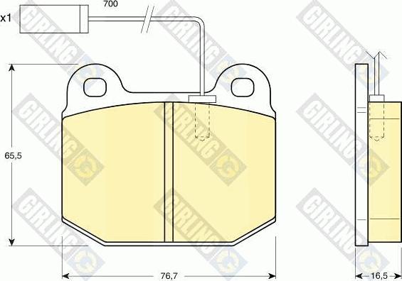 Girling 6112532 - Bremžu uzliku kompl., Disku bremzes www.autospares.lv