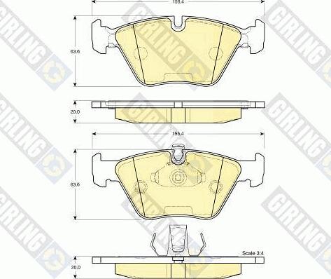 Girling 6112642 - Bremžu uzliku kompl., Disku bremzes www.autospares.lv