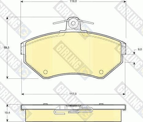 Girling 6112661 - Тормозные колодки, дисковые, комплект www.autospares.lv