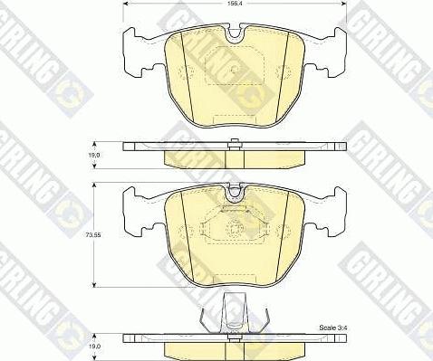 Girling 6112612 - Bremžu uzliku kompl., Disku bremzes www.autospares.lv