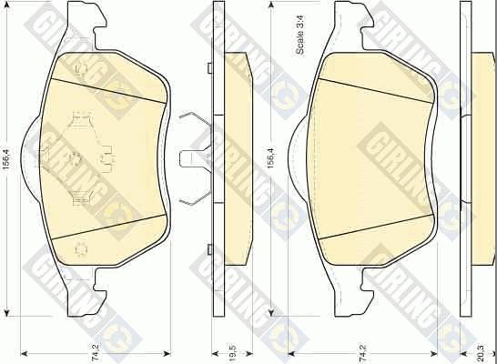 Girling 6112042 - Тормозные колодки, дисковые, комплект www.autospares.lv