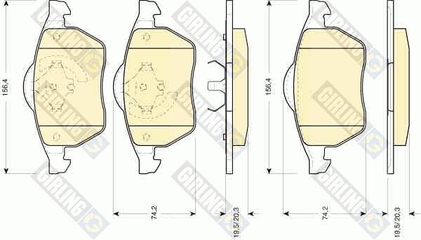 Girling 6112002 - Bremžu uzliku kompl., Disku bremzes www.autospares.lv