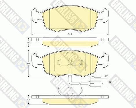 Girling 6112082 - Bremžu uzliku kompl., Disku bremzes autospares.lv