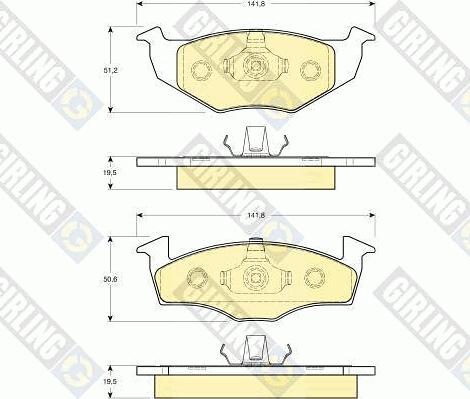 Girling 6112182 - Тормозные колодки, дисковые, комплект www.autospares.lv