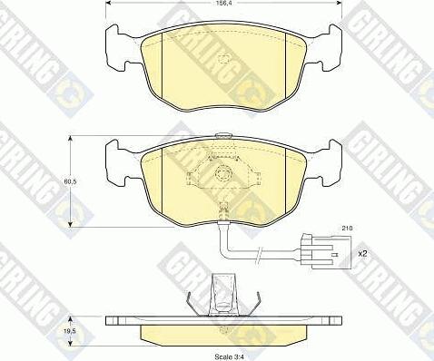 Girling 6112132 - Bremžu uzliku kompl., Disku bremzes autospares.lv