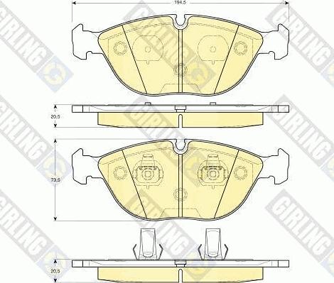 Girling 6112852 - Bremžu uzliku kompl., Disku bremzes www.autospares.lv