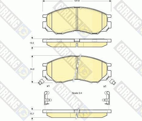 Girling 6112869 - Bremžu uzliku kompl., Disku bremzes www.autospares.lv