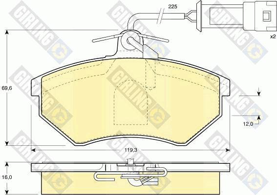 Girling 6112811 - Тормозные колодки, дисковые, комплект www.autospares.lv