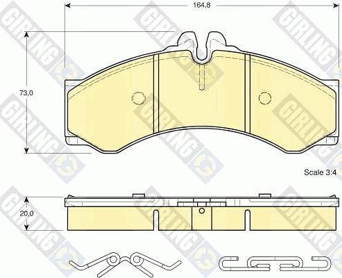 Girling 6112889 - Тормозные колодки, дисковые, комплект www.autospares.lv