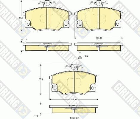 Girling 6112231 - Bremžu uzliku kompl., Disku bremzes autospares.lv