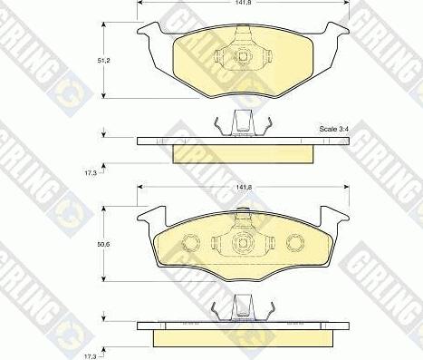 Girling 6112742 - Bremžu uzliku kompl., Disku bremzes www.autospares.lv