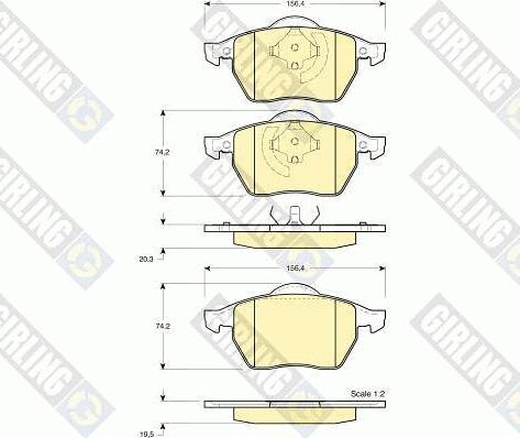 Girling 6112752 - Тормозные колодки, дисковые, комплект www.autospares.lv