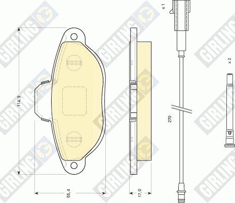 Girling 6117453 - Тормозные колодки, дисковые, комплект www.autospares.lv