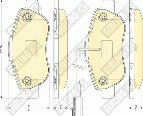 Girling 6117464 - Brake Pad Set, disc brake www.autospares.lv