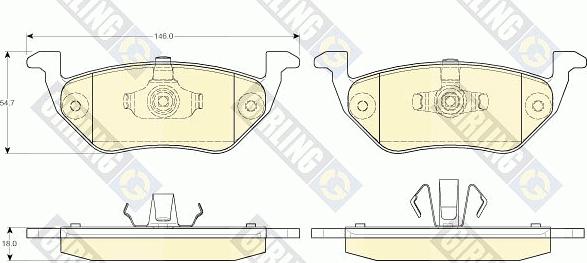 Girling 6117542 - Bremžu uzliku kompl., Disku bremzes www.autospares.lv