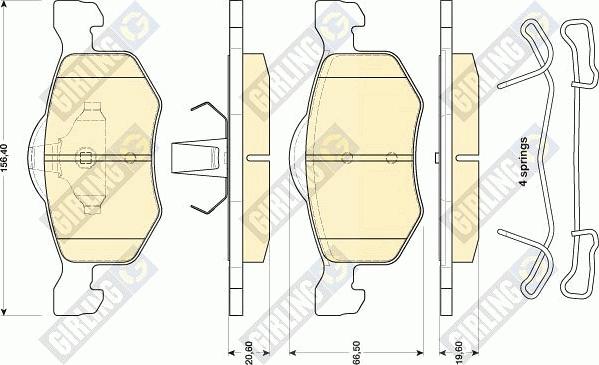 Girling 6117532 - Bremžu uzliku kompl., Disku bremzes autospares.lv