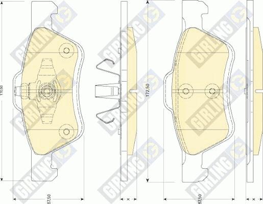 Girling 6117522 - Bremžu uzliku kompl., Disku bremzes autospares.lv