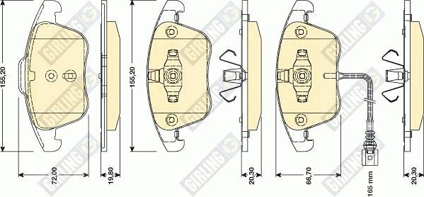 Girling 6117622 - Тормозные колодки, дисковые, комплект www.autospares.lv