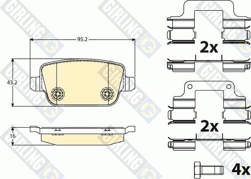 Girling 6117081 - Bremžu uzliku kompl., Disku bremzes autospares.lv