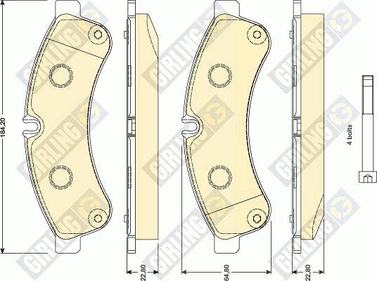 Girling 6117809 - Тормозные колодки, дисковые, комплект www.autospares.lv