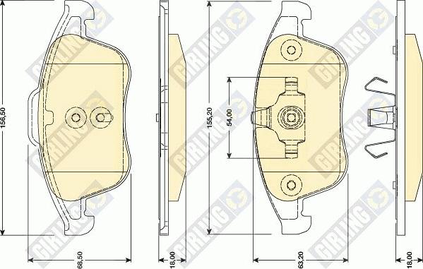 Girling 6117882 - Bremžu uzliku kompl., Disku bremzes autospares.lv