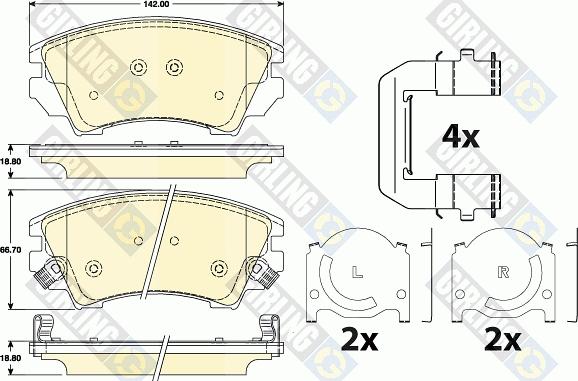 Girling 6117839 - Bremžu uzliku kompl., Disku bremzes www.autospares.lv