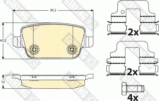 Girling 6117321 - Bremžu uzliku kompl., Disku bremzes autospares.lv