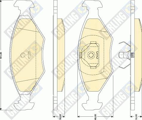 Girling 6117762 - Тормозные колодки, дисковые, комплект www.autospares.lv